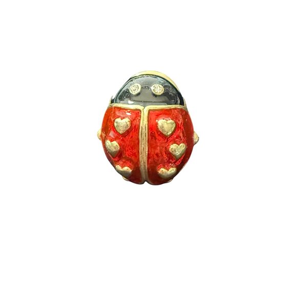 Vintage Avon Ladybug Pin With Gold-Tone & Red Enamel Accents - Picture 1 of 3